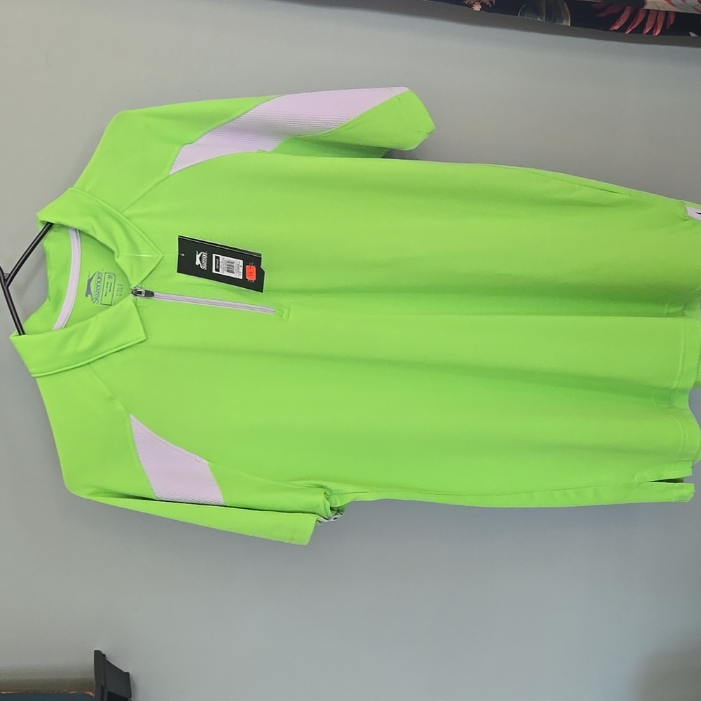 Slazenger men's golf polo lime green NWT